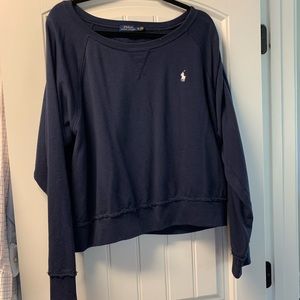 Polo Ralph Lauren Size XL navy cropped sweatshirt.